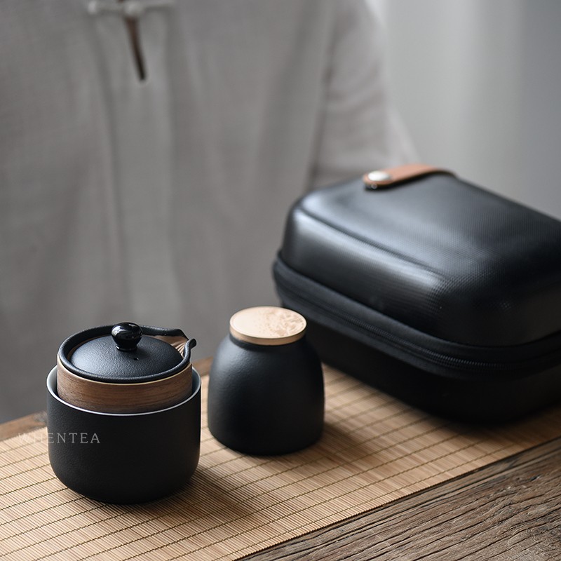 闻说 度容黑砂釉粗陶便携快客杯
