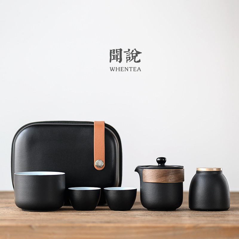 闻说 度容黑砂釉粗陶便携快客杯