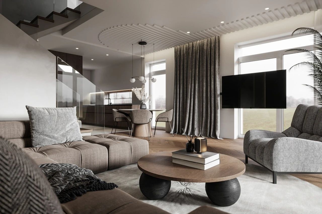120m²现代风餐厅装修效果图