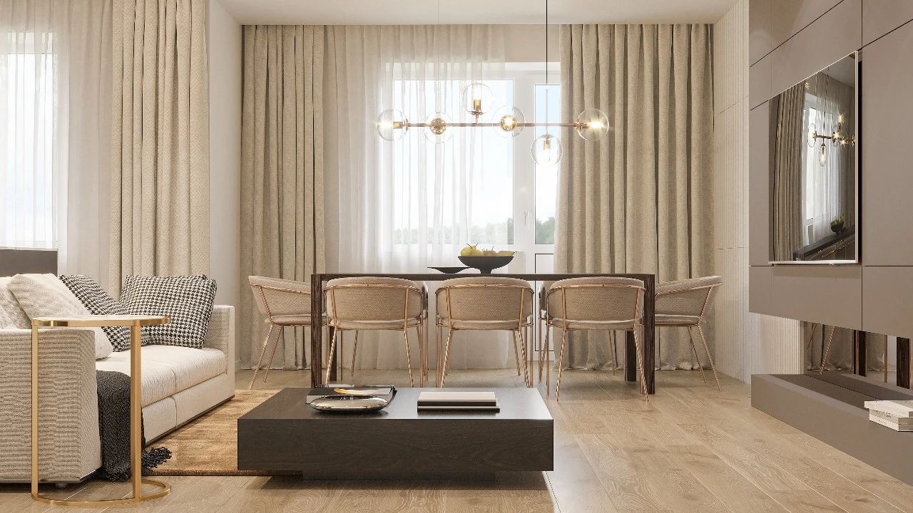 115平轻奢三居装修效果图