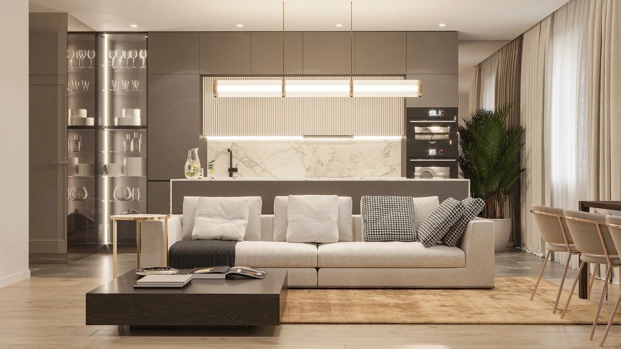 115平轻奢三居装修效果图