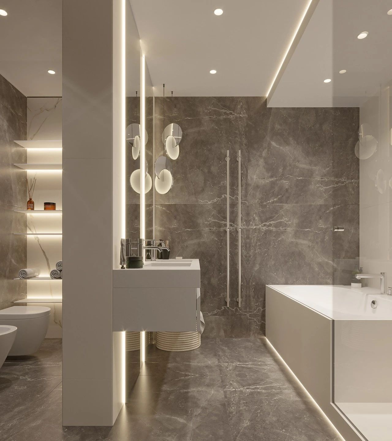 115平轻奢三居装修效果图