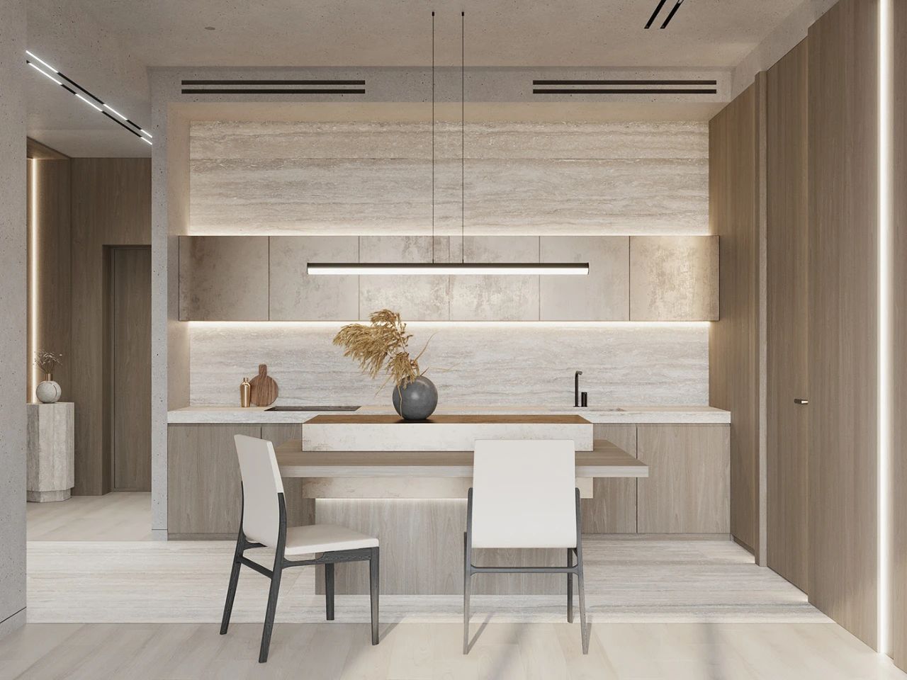 95平简约轻奢两居装修效果图