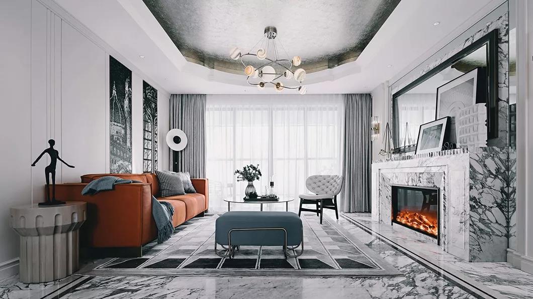 135㎡轻奢装修效果图