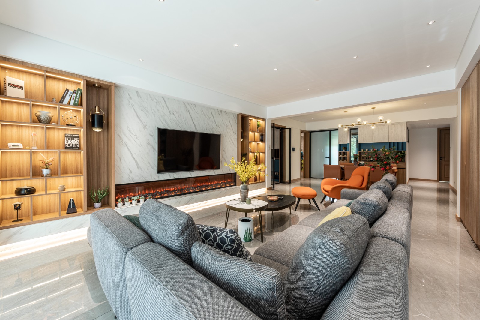 220平现代风客厅装修效果图