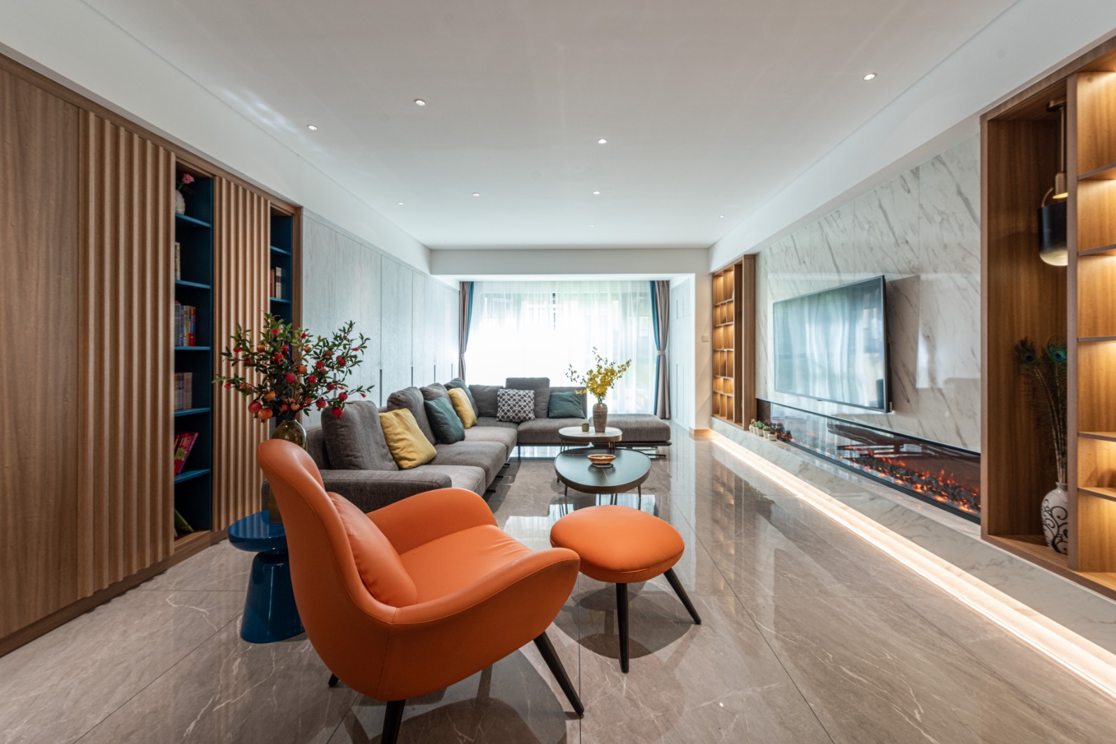 220平现代风客厅装修效果图