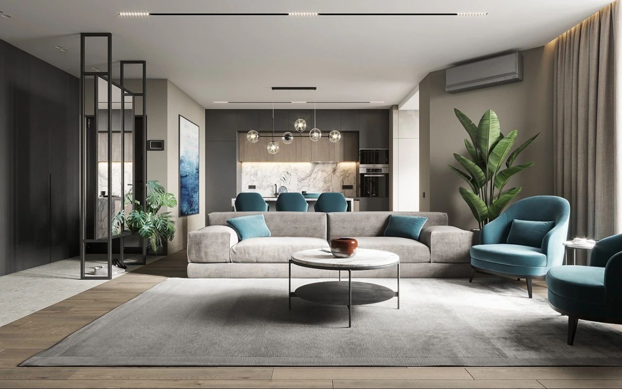  97平现代两居装修效果图