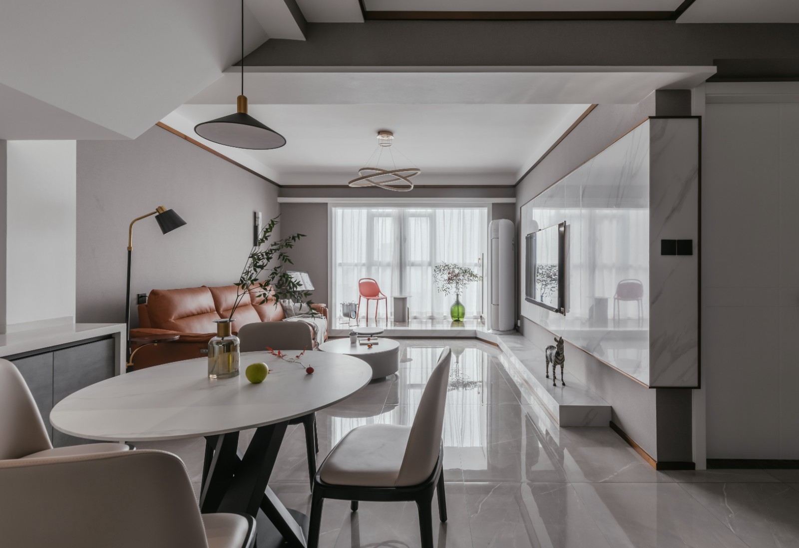  95平现代简约复式装修效果图