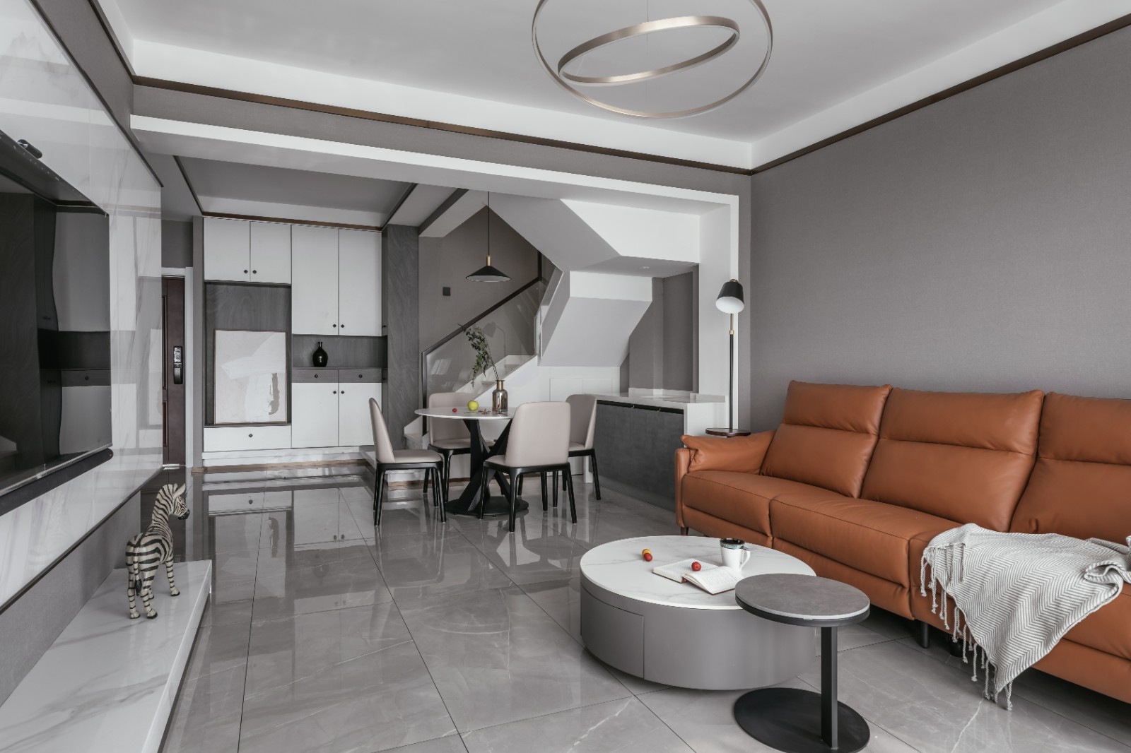  95平现代简约复式装修效果图