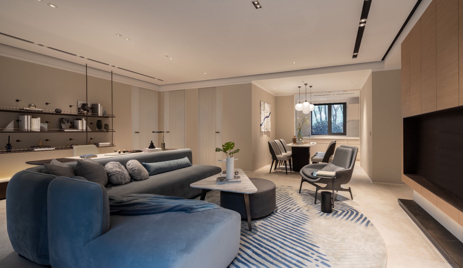  130m²现代三居装修效果图