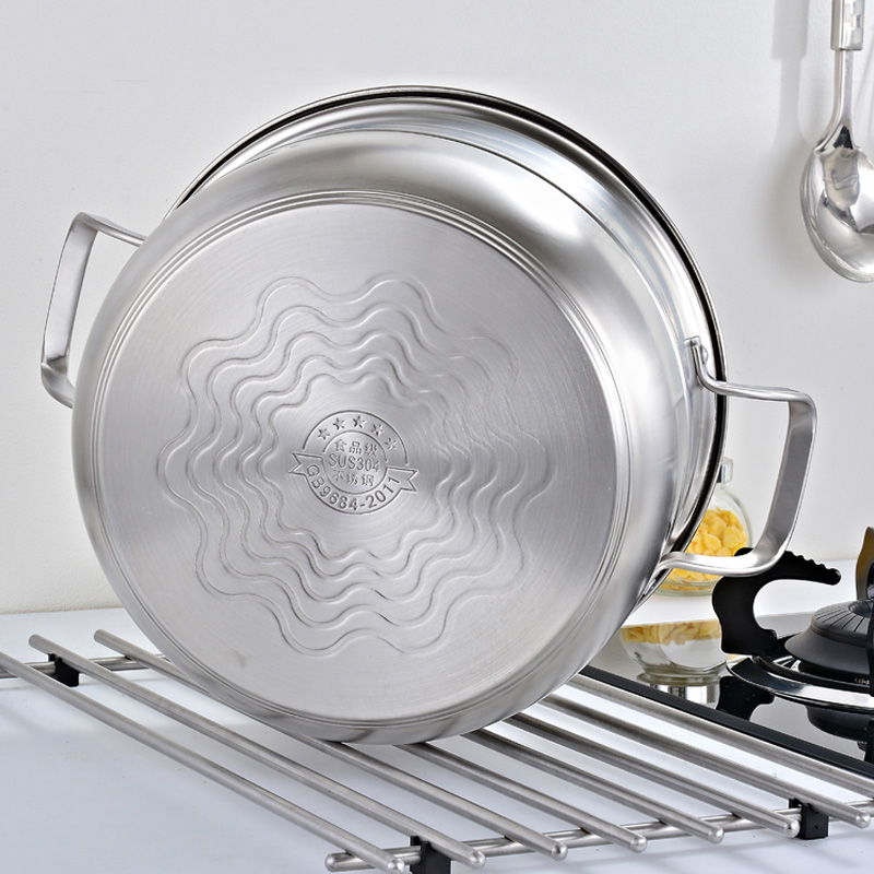 朗岳304不锈钢蒸锅三层