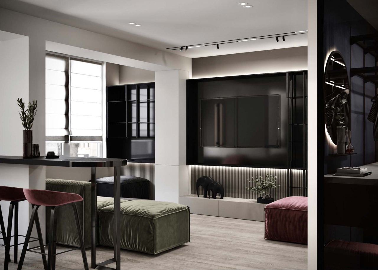  86平混搭公寓装修效果图