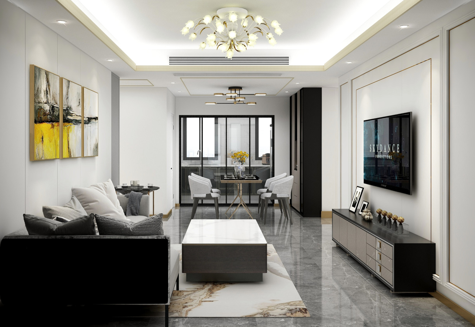 76平现代轻奢装修效果图