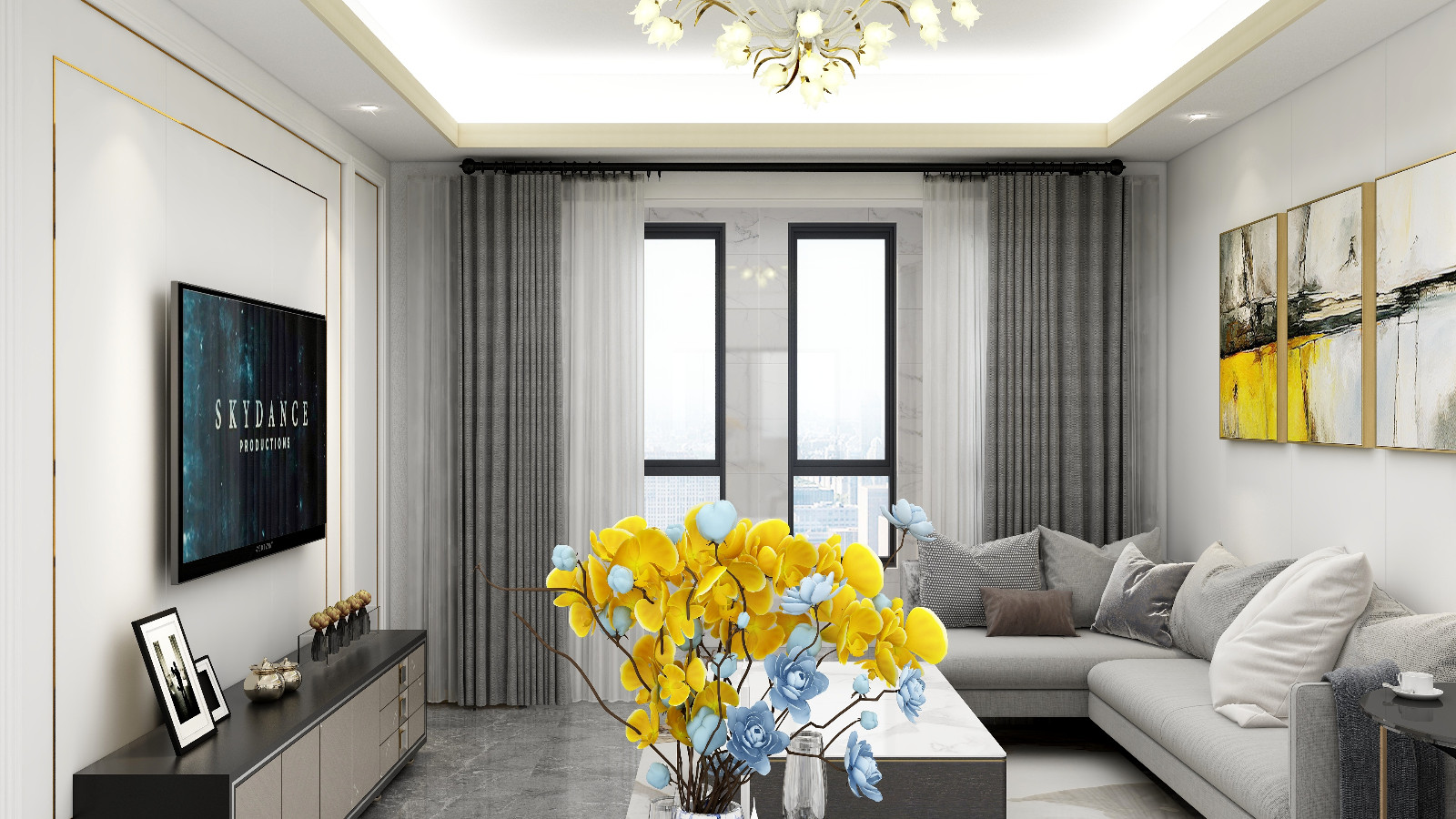 76平现代轻奢装修效果图