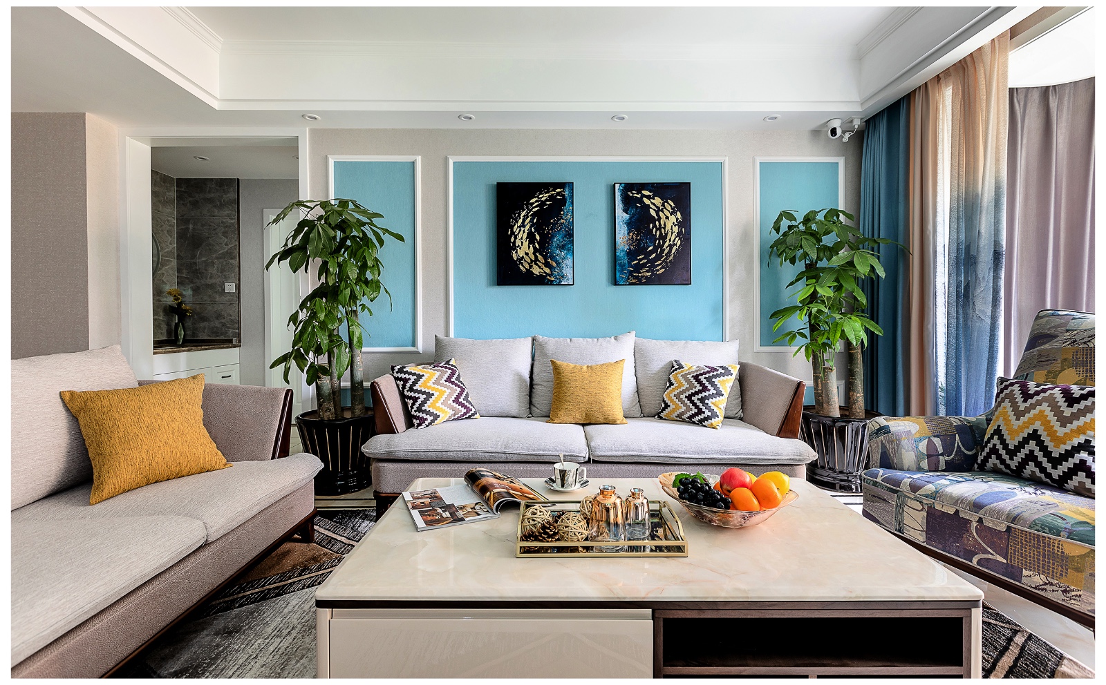 129平美式风装修效果图