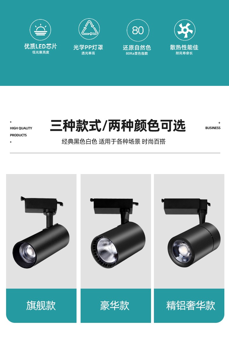 店铺背景墙亮聚光轨道灯