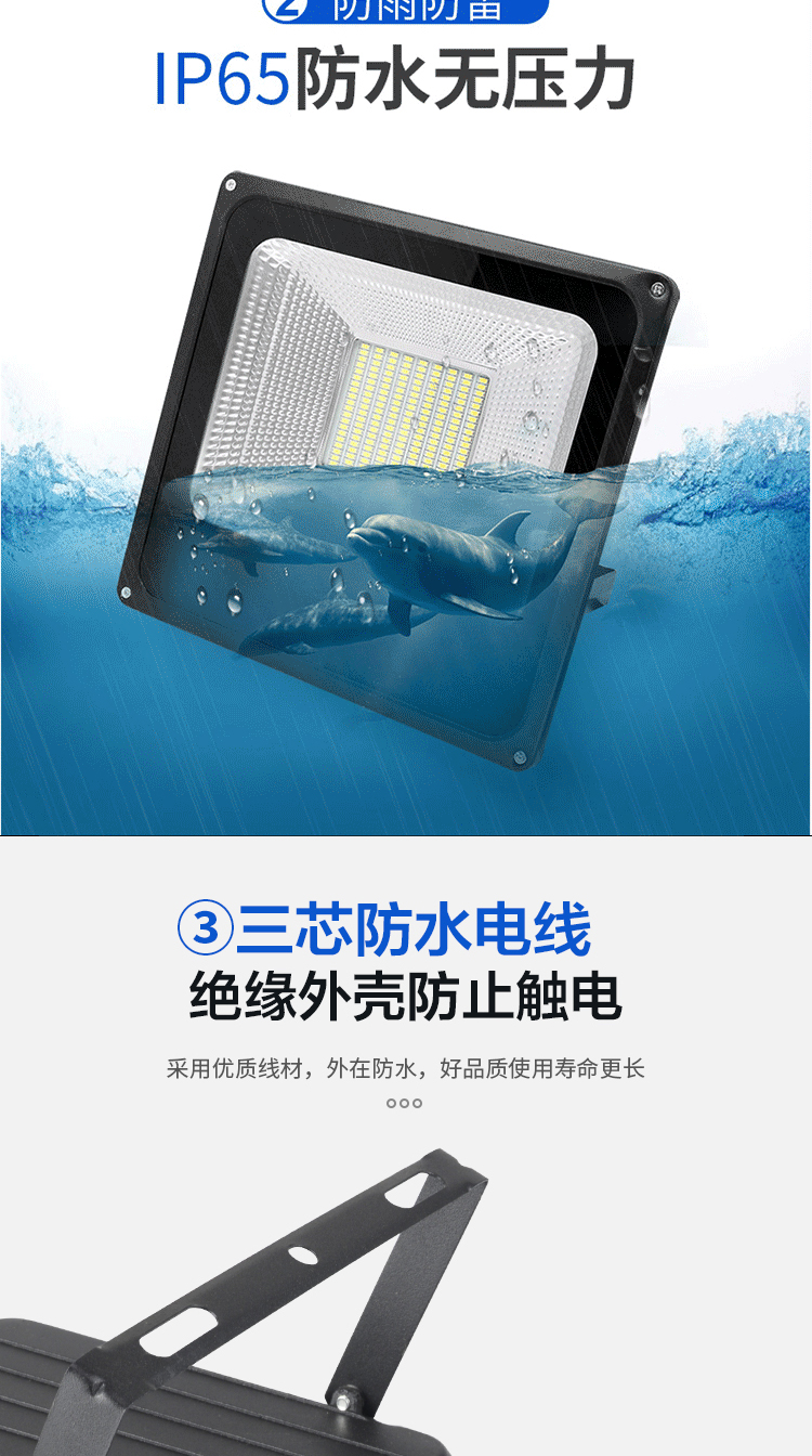 室外大功率工程工业照明防水投射灯