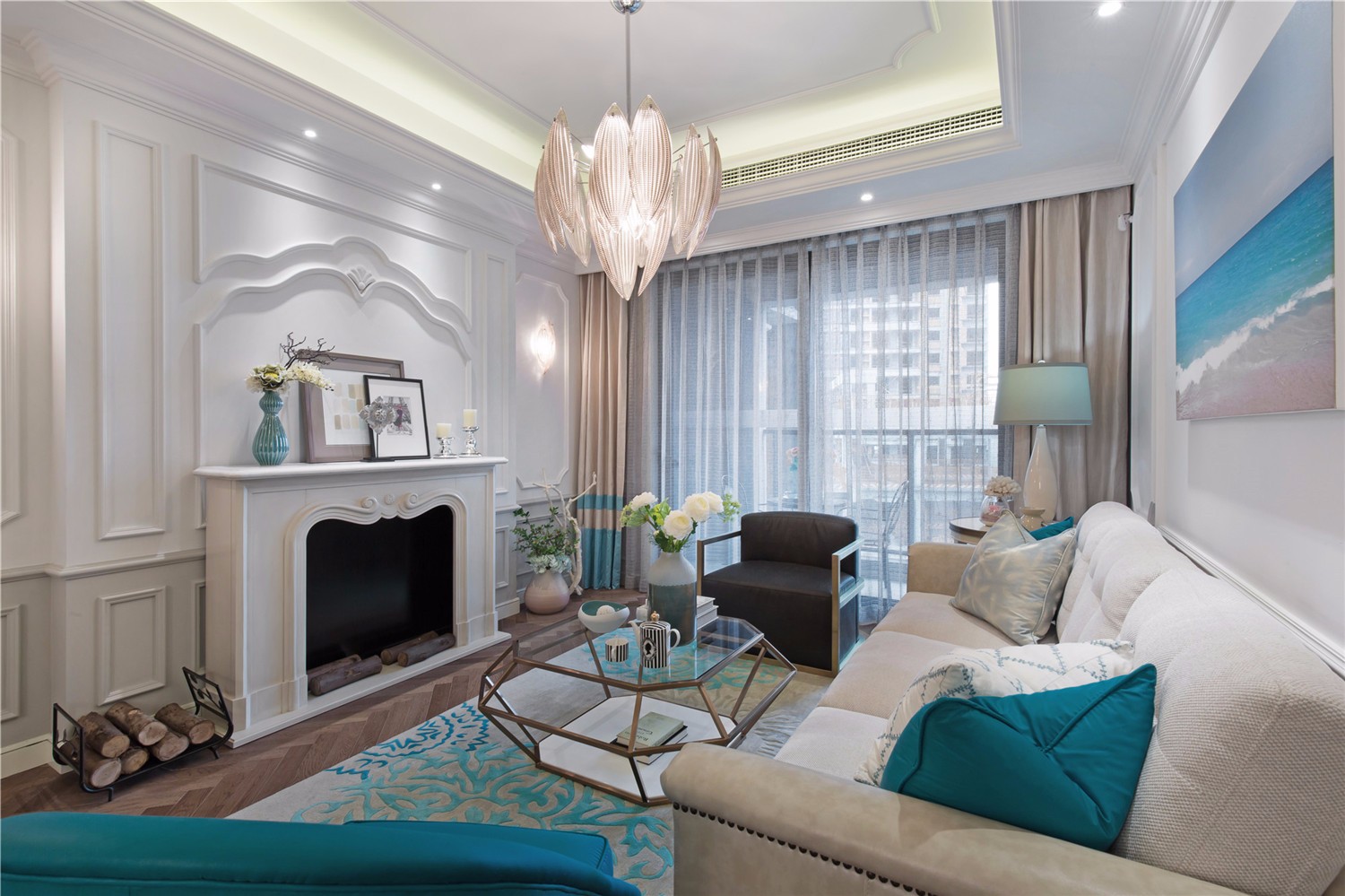 90平美式风格装修效果