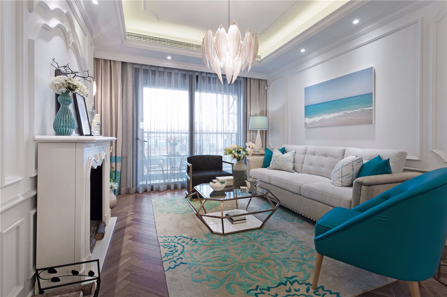 90平美式风格装修效果