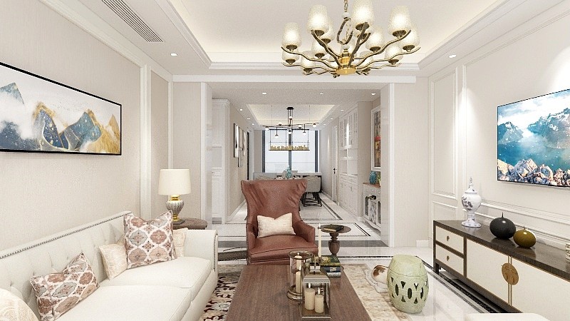 128平美式风格装修效果