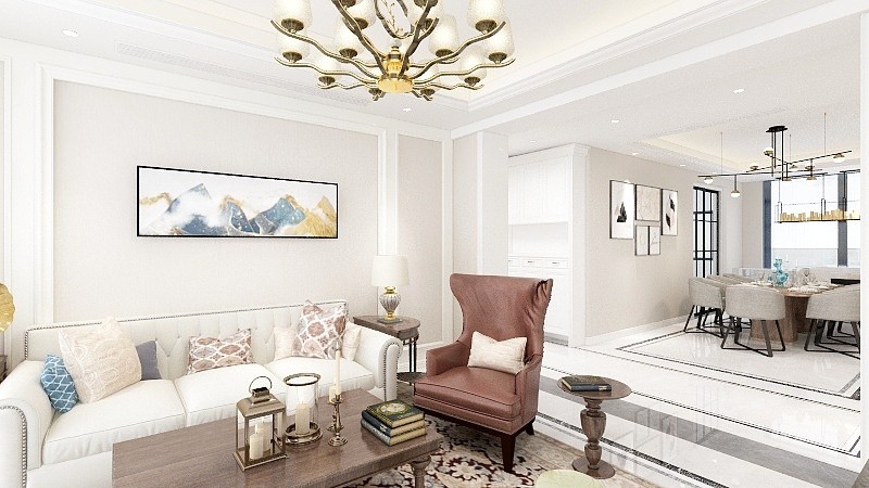 128平美式风格装修效果