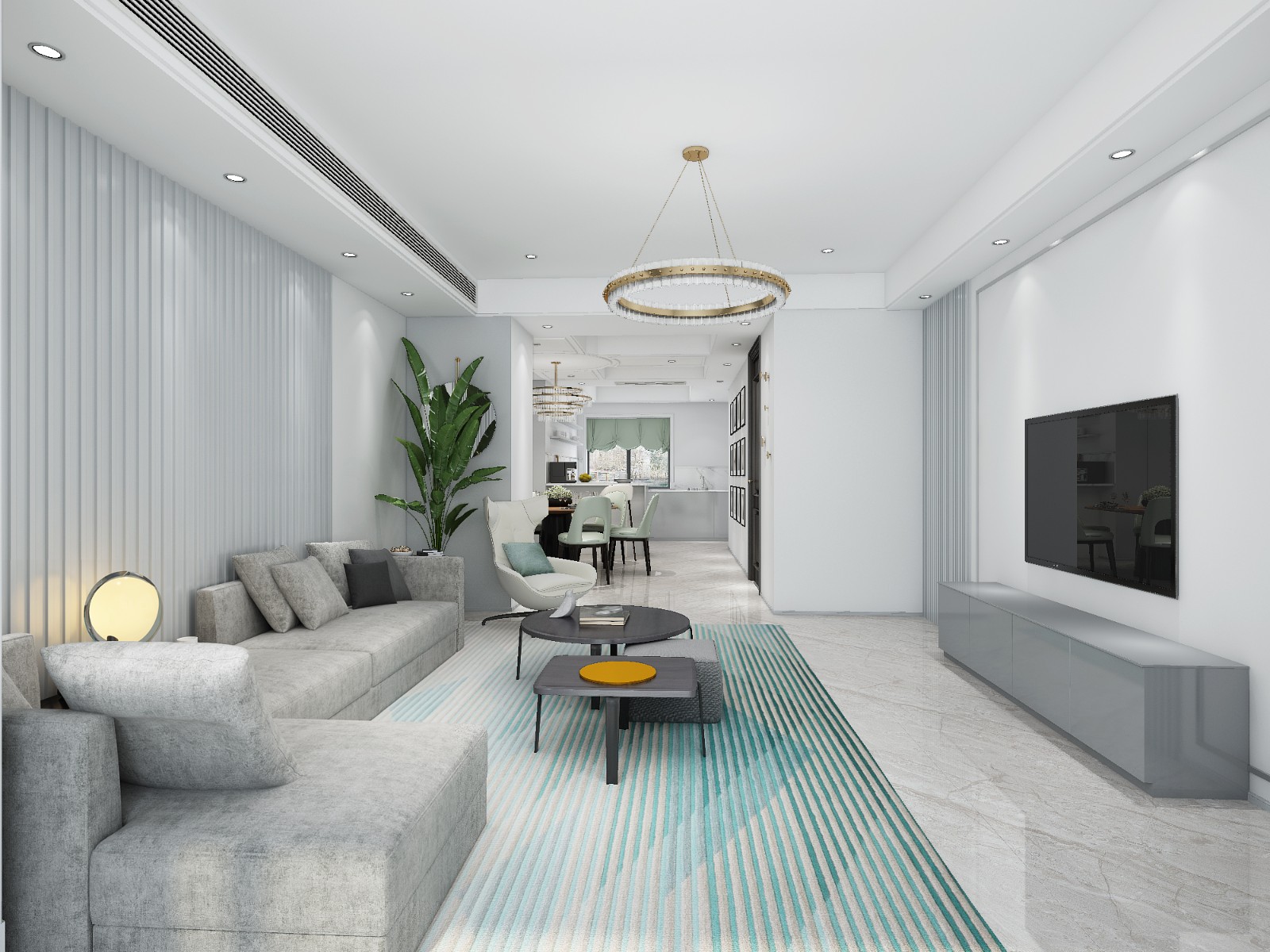 160平现代风格装修案例