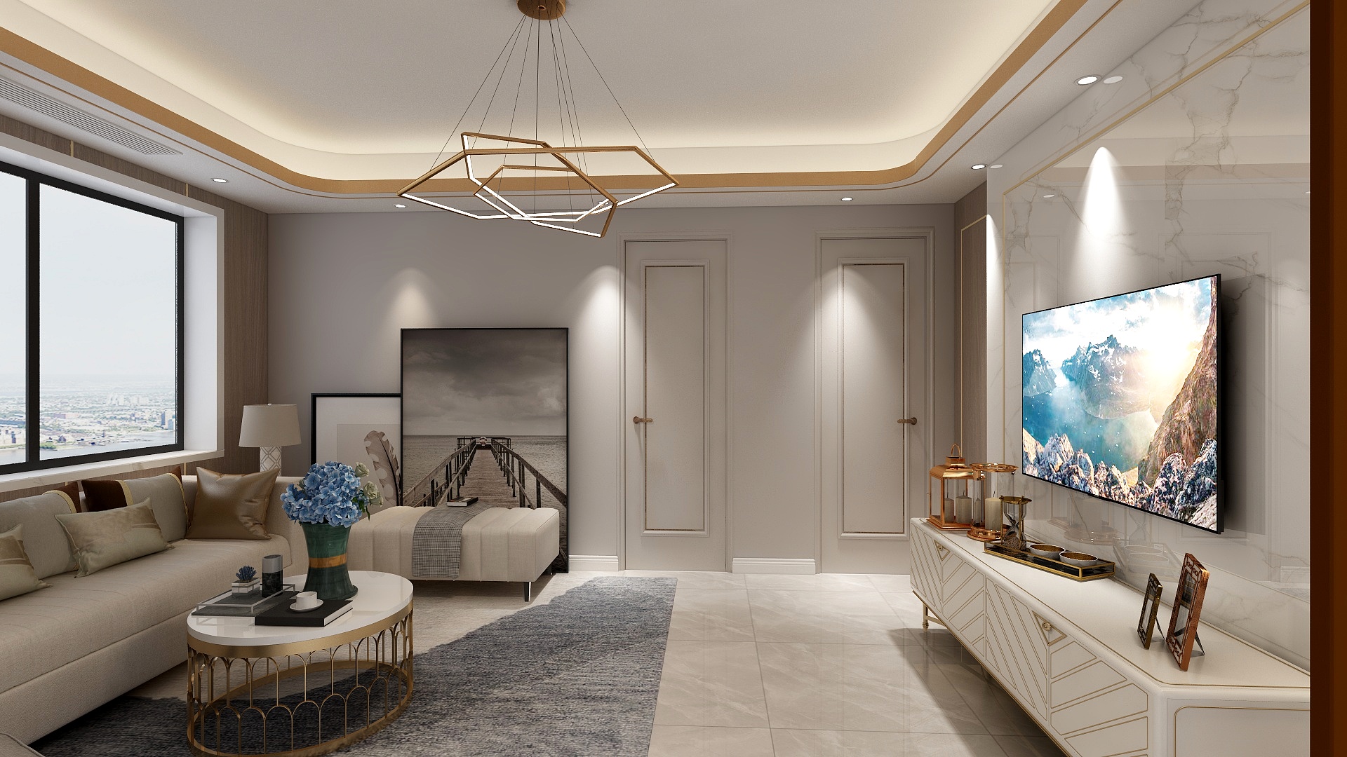 别再盯着北欧风啦，看看人家90平户型轻奢风