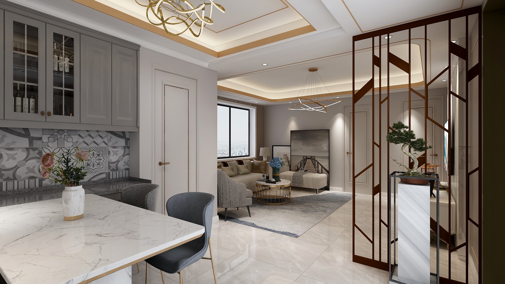 别再盯着北欧风啦，看看人家90平户型轻奢风