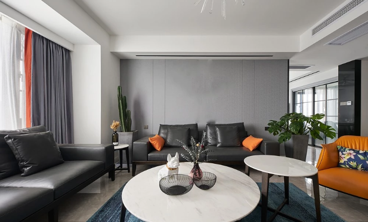 现代轻奢加之橙色点缀