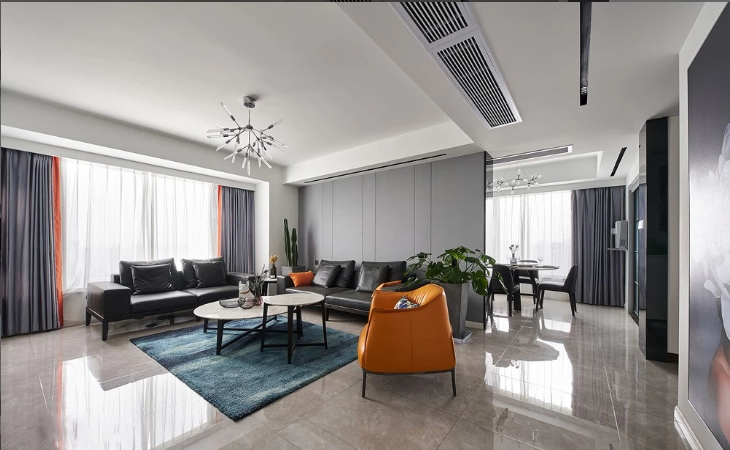 现代轻奢加之橙色点缀