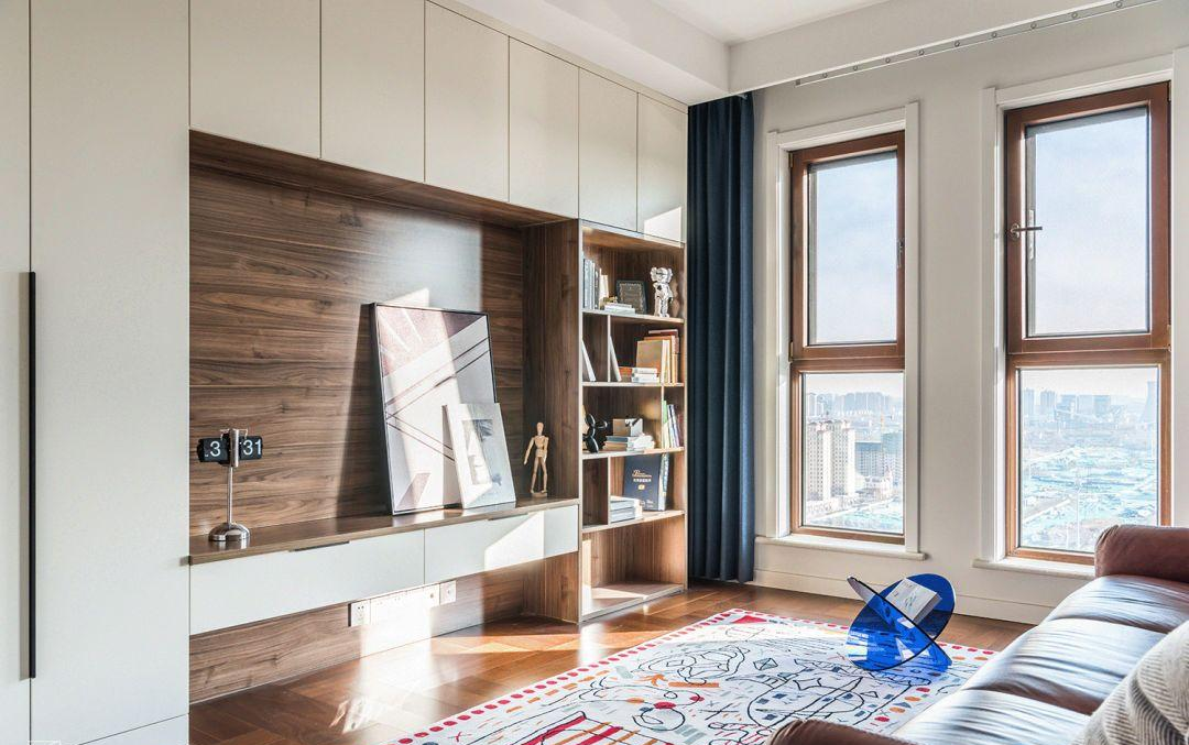 64㎡小户型全屋减压法，做减法＋大胆用色，拼色墙富有活力~