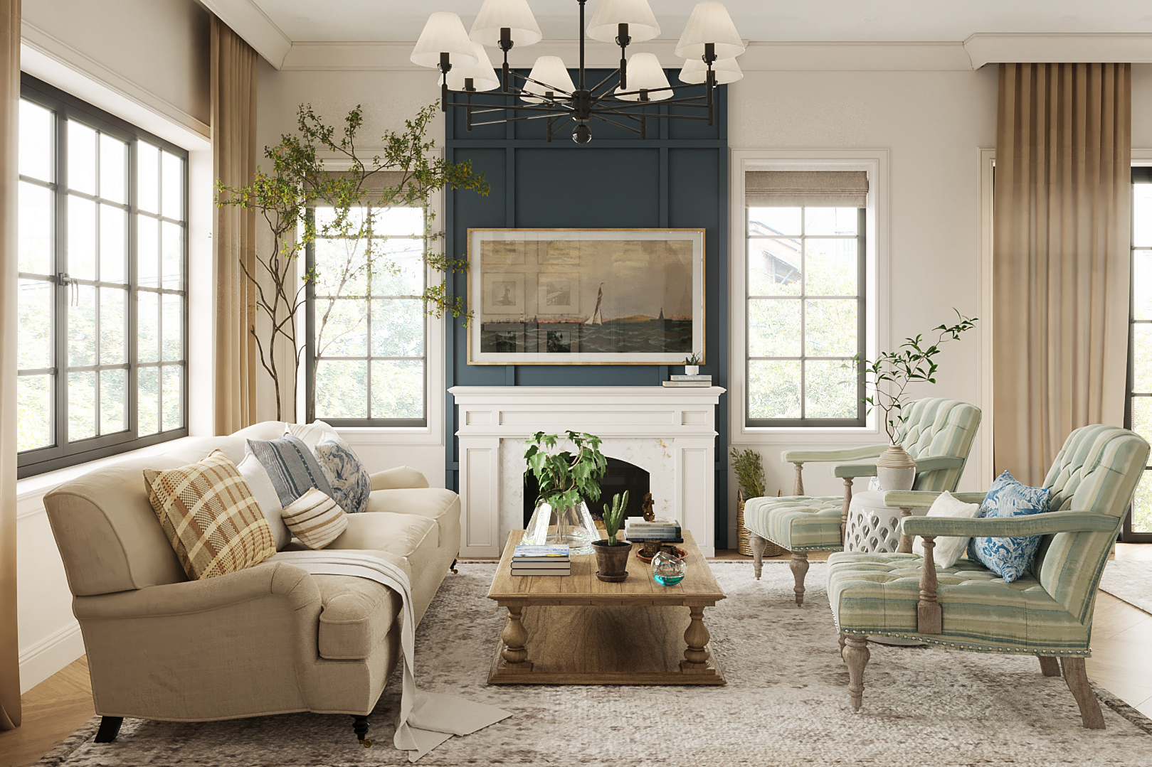 简约美式田园风小清新别墅住宅