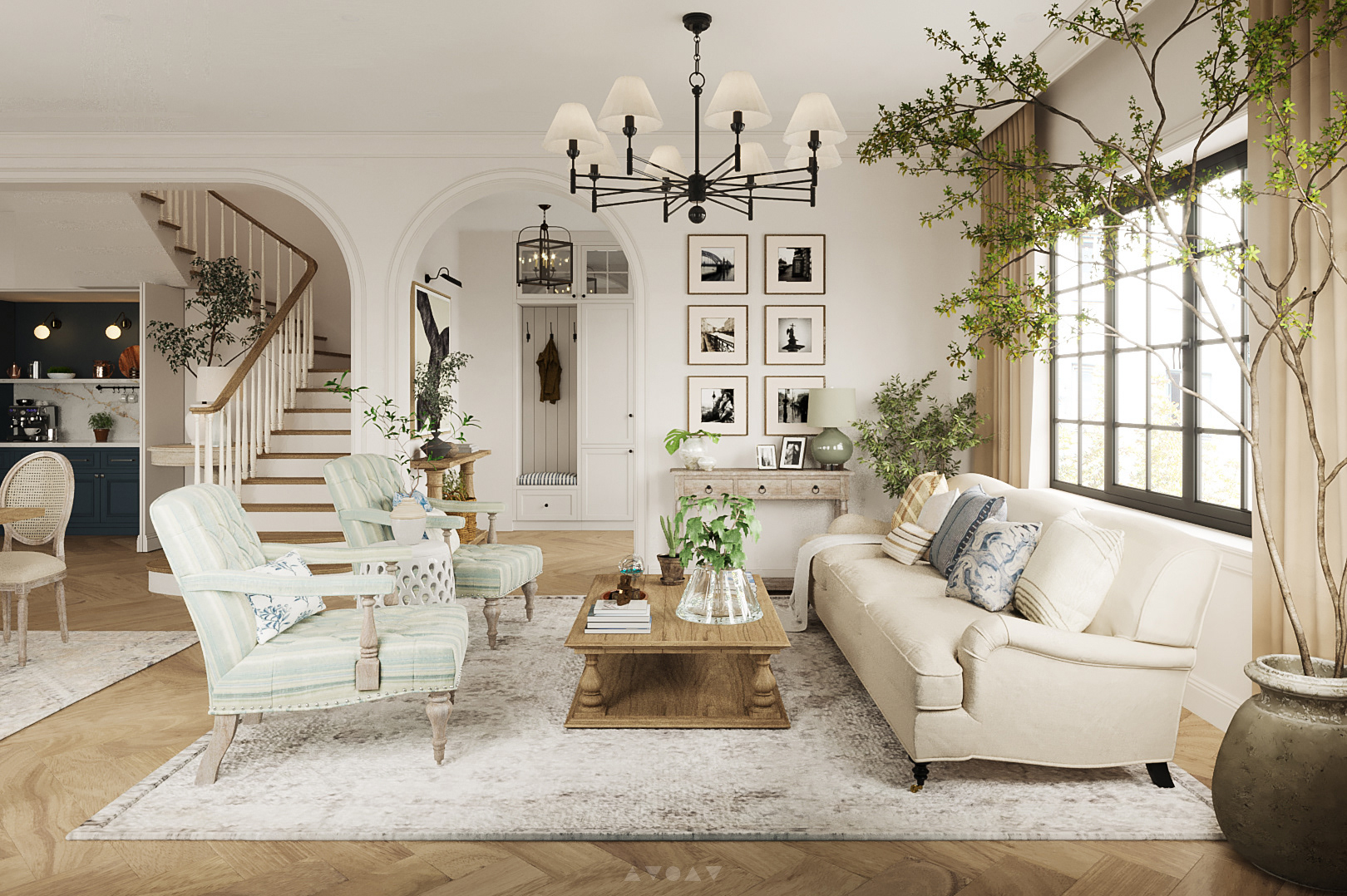 简约美式田园风小清新别墅住宅