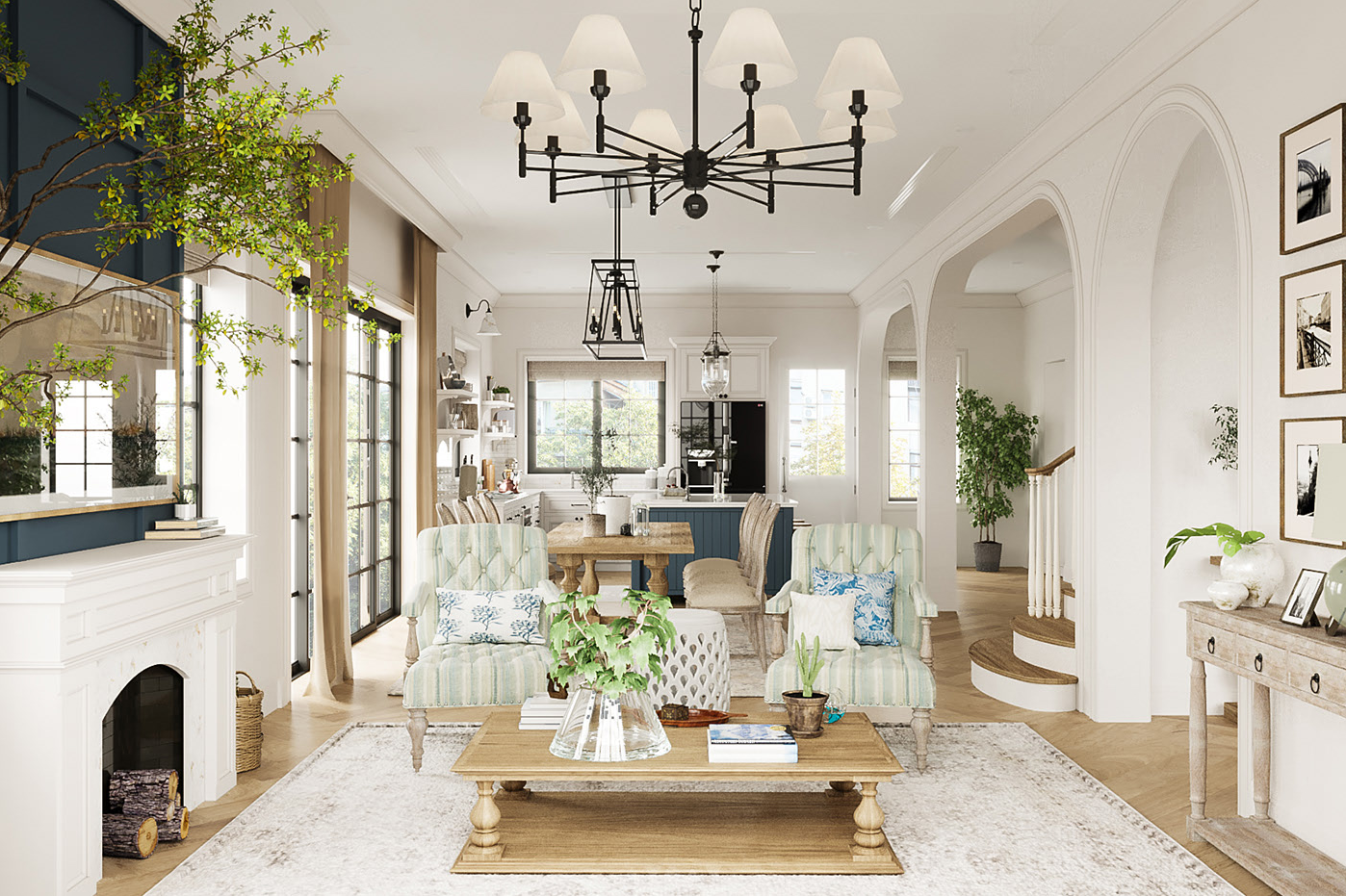 简约美式田园风小清新别墅住宅