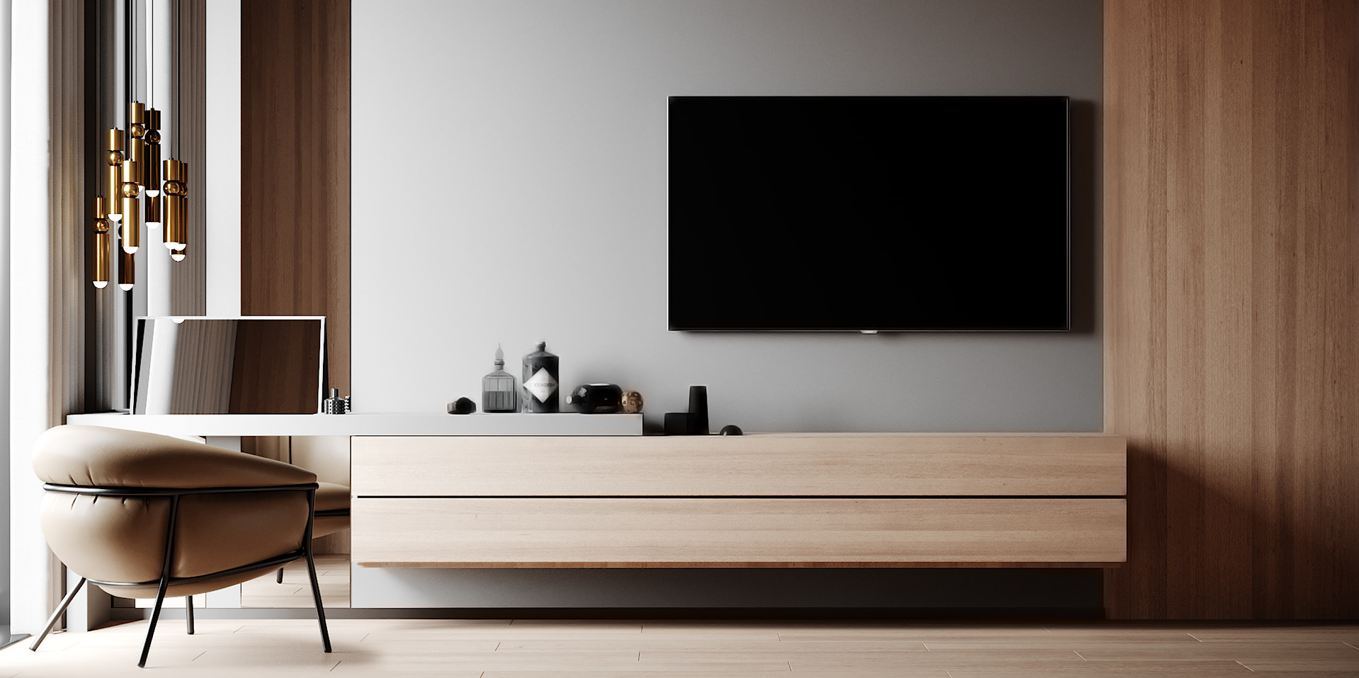 现代简约北欧风木色调小户型公寓住宅