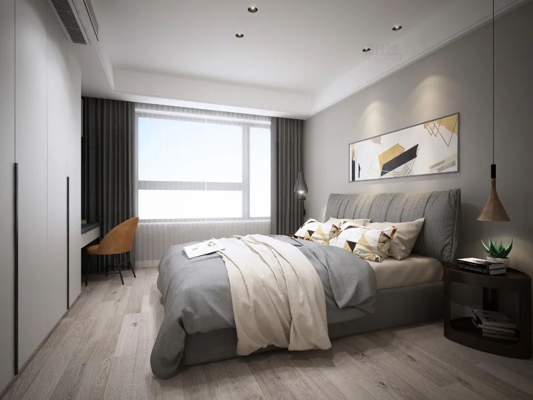 110㎡新房，简化造型全屋只刷大白墙，通铺木地板，也能很漂亮
