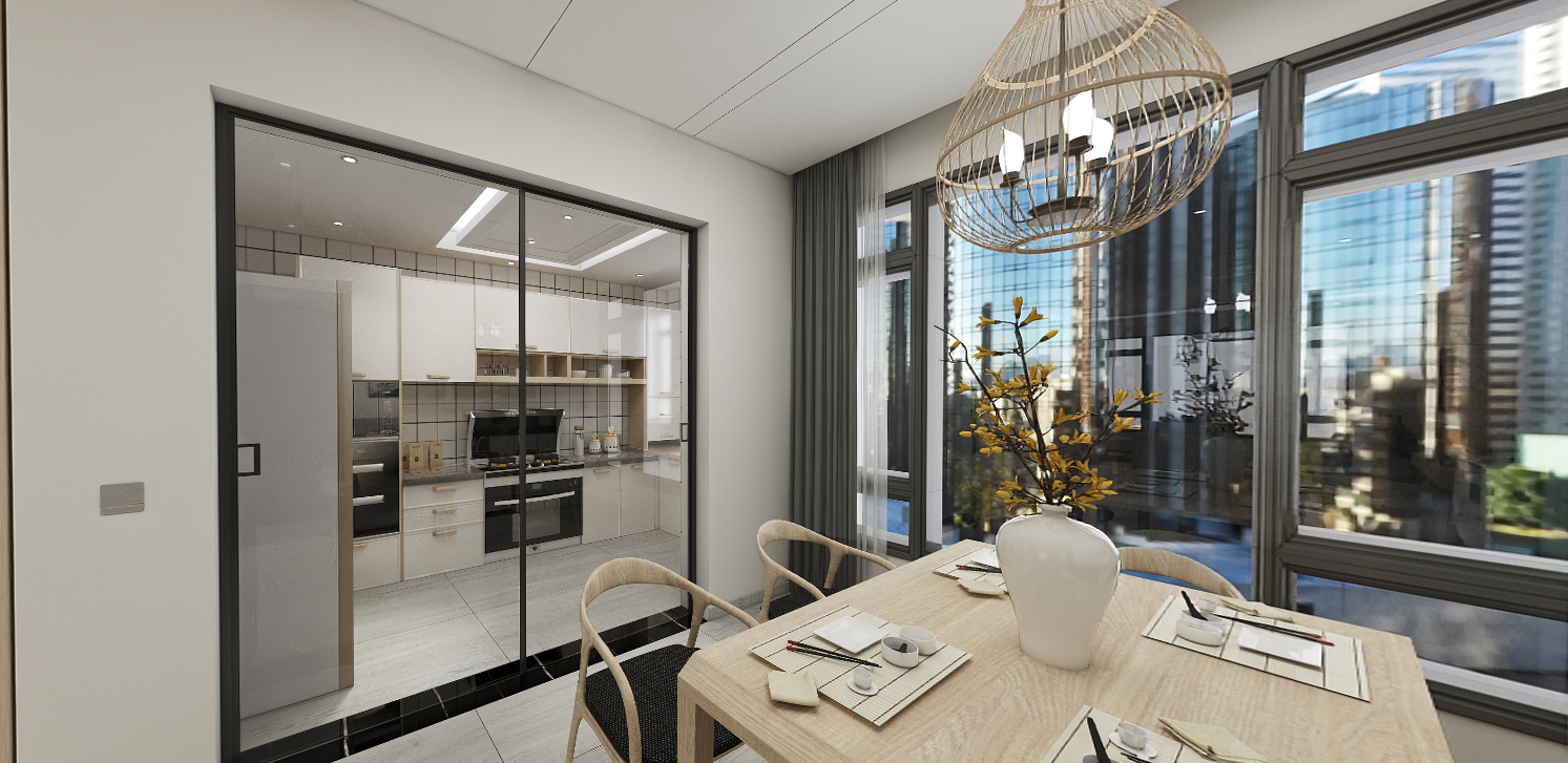 简洁的造型和色彩的沉静，给人以宽敞明亮的视觉感受。