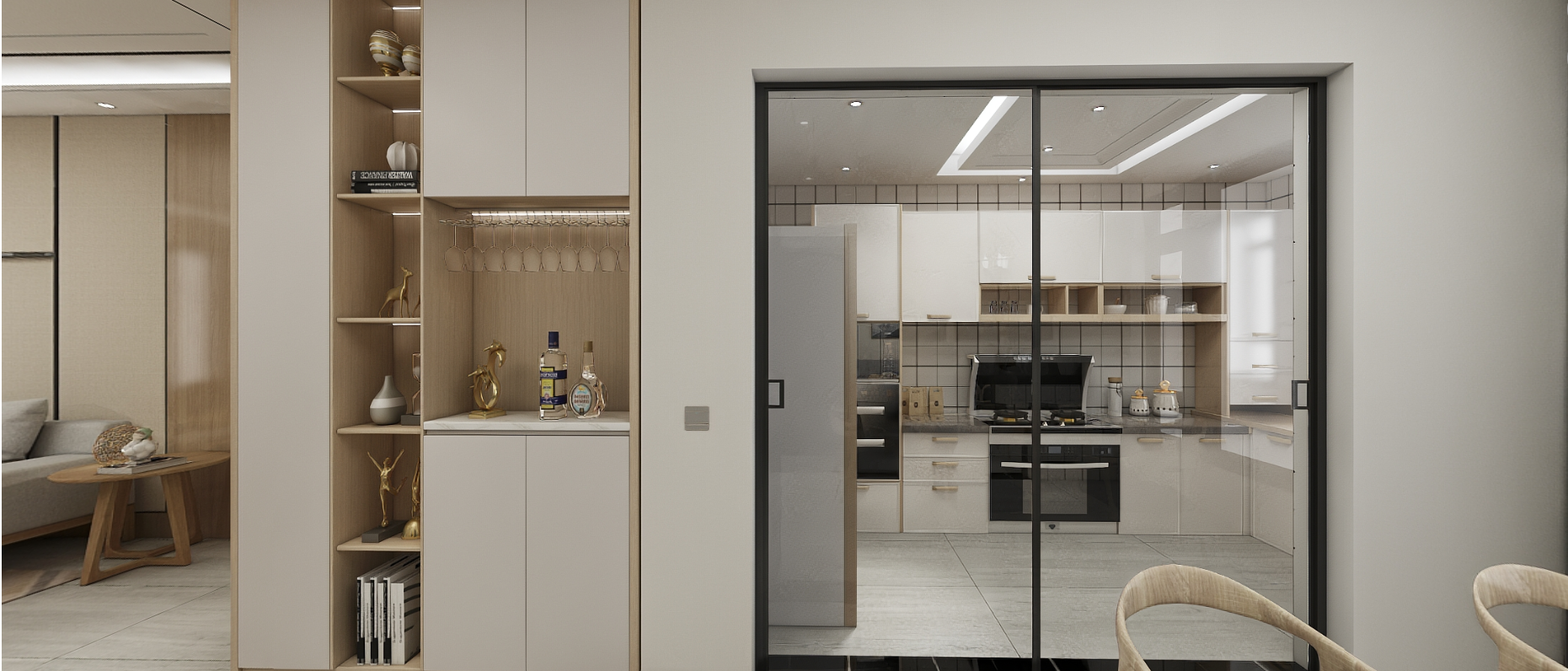 简洁的造型和色彩的沉静，给人以宽敞明亮的视觉感受。