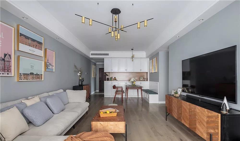 100㎡北欧风装修案例，整体色调轻松而舒适