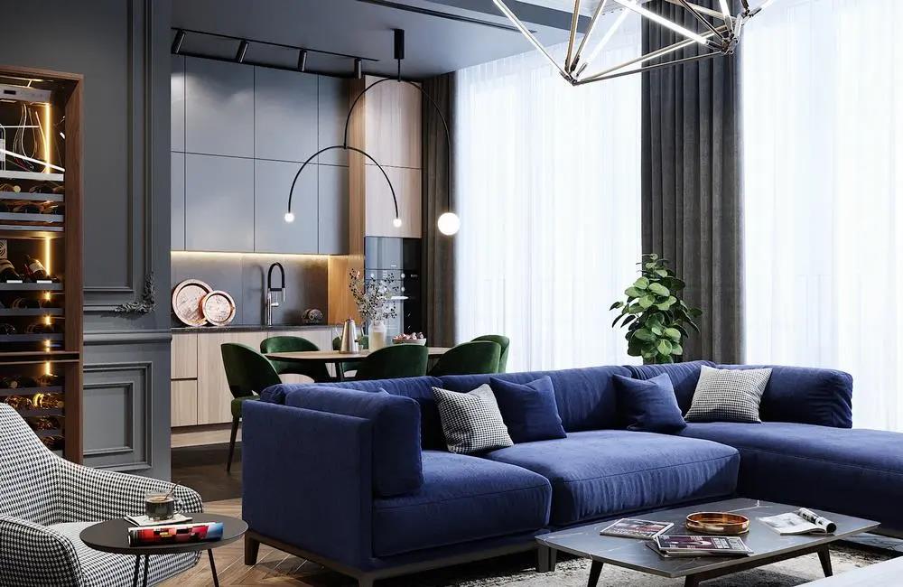 120㎡现代风格，整体空间以高级灰的格调氛围