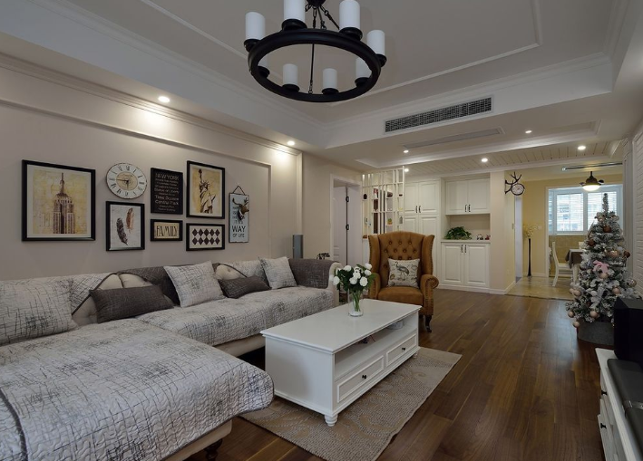 130平 暖色营造的美式