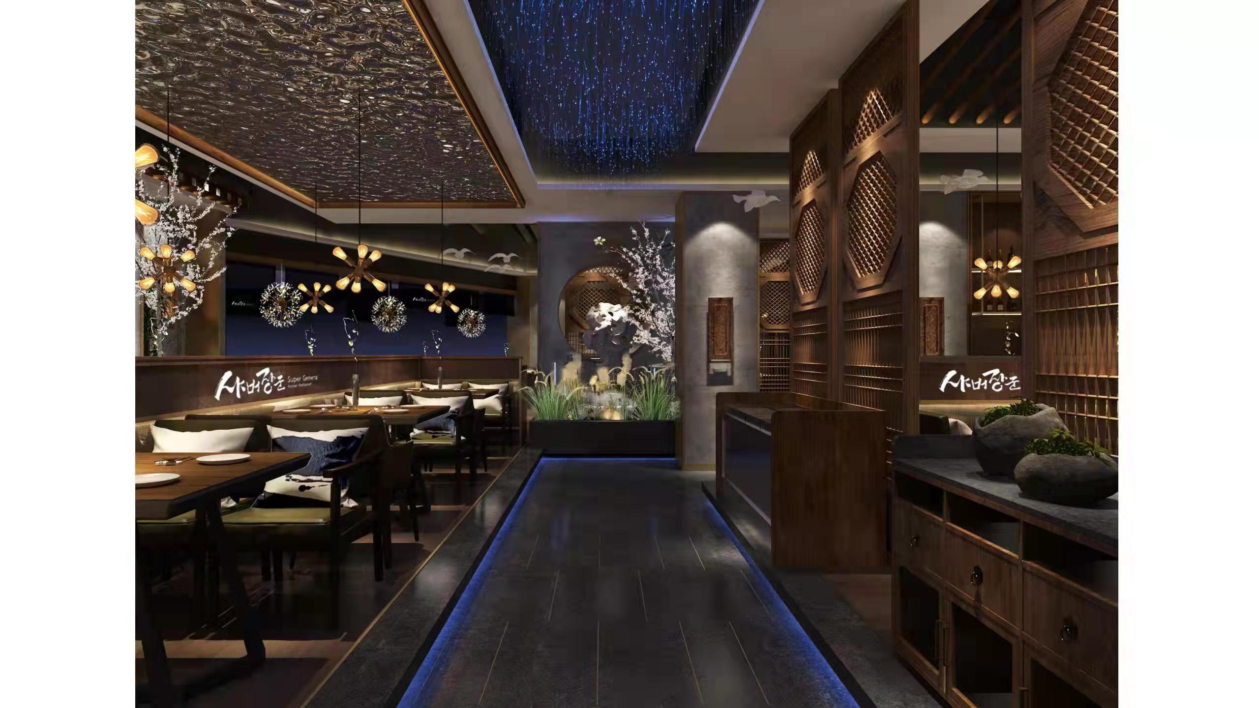 新中式风格  275平将军牛排餐厅