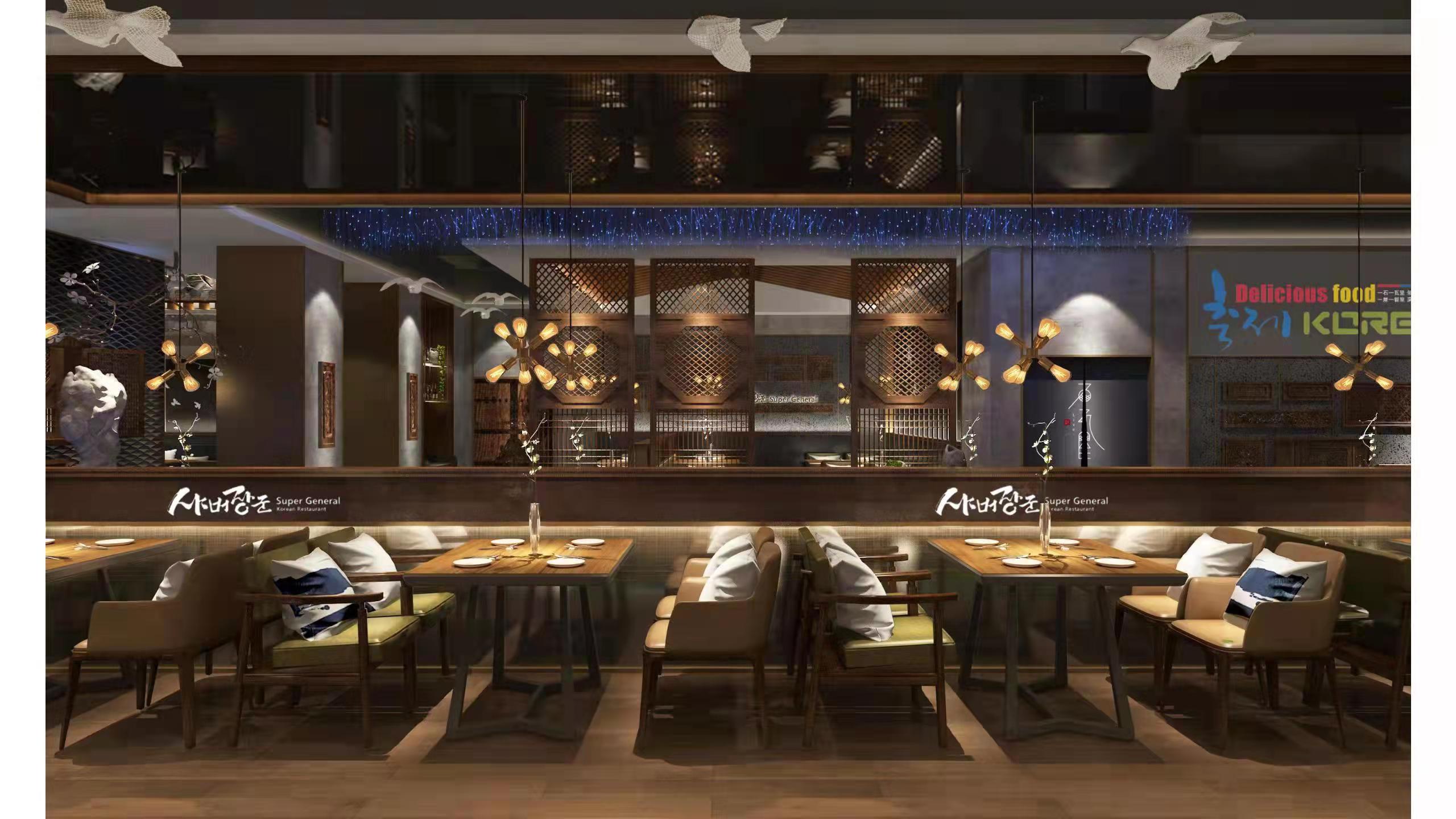 新中式风格  275平将军牛排餐厅