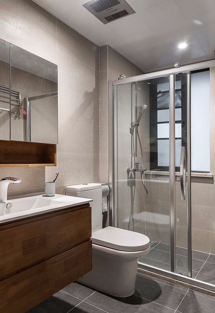 96㎡极简日式3室2厅，浅木色与灰白色搭配，反映空间简约、纯粹的气氛！