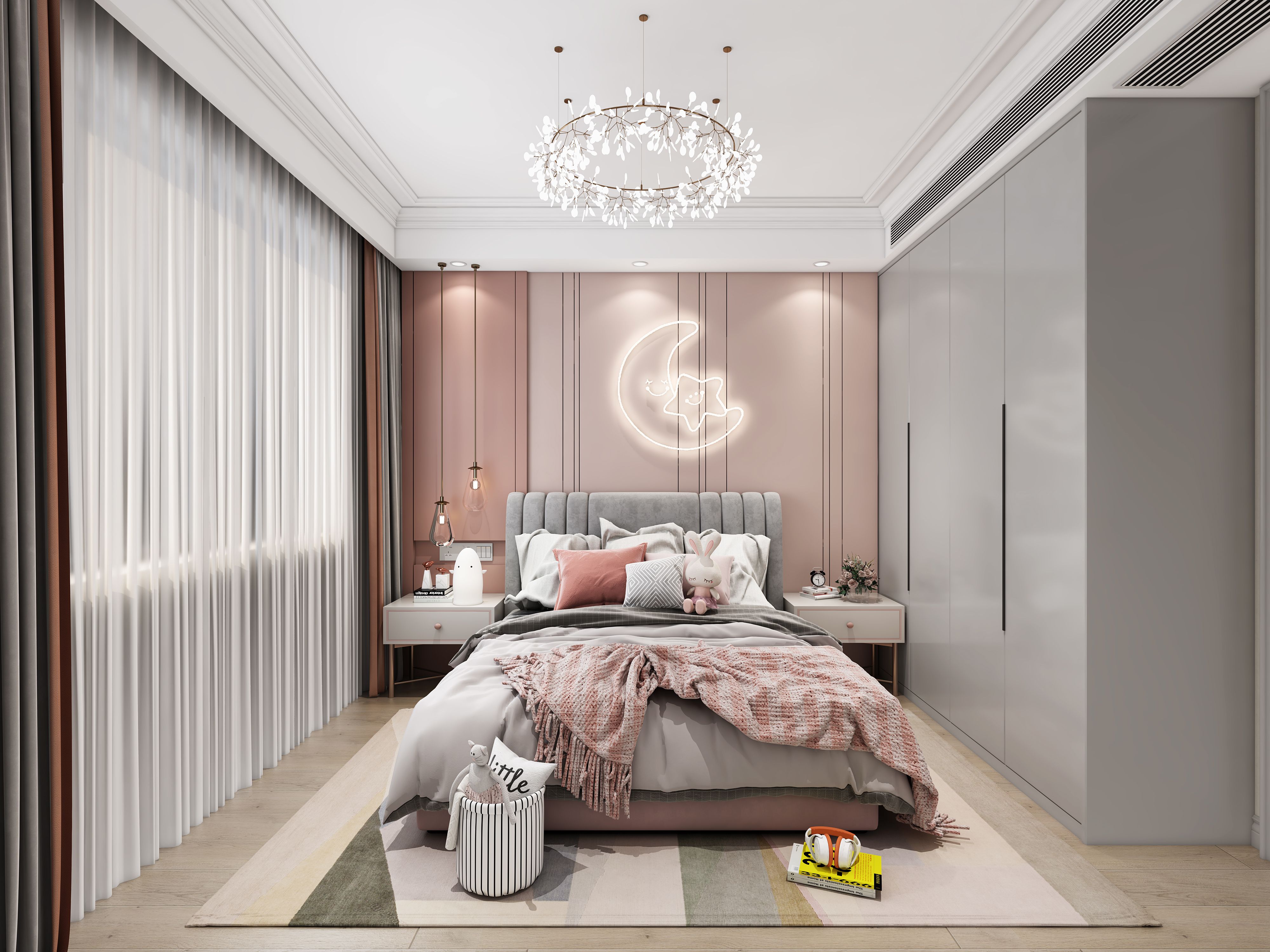 蓝晶绿洲120平美式风格