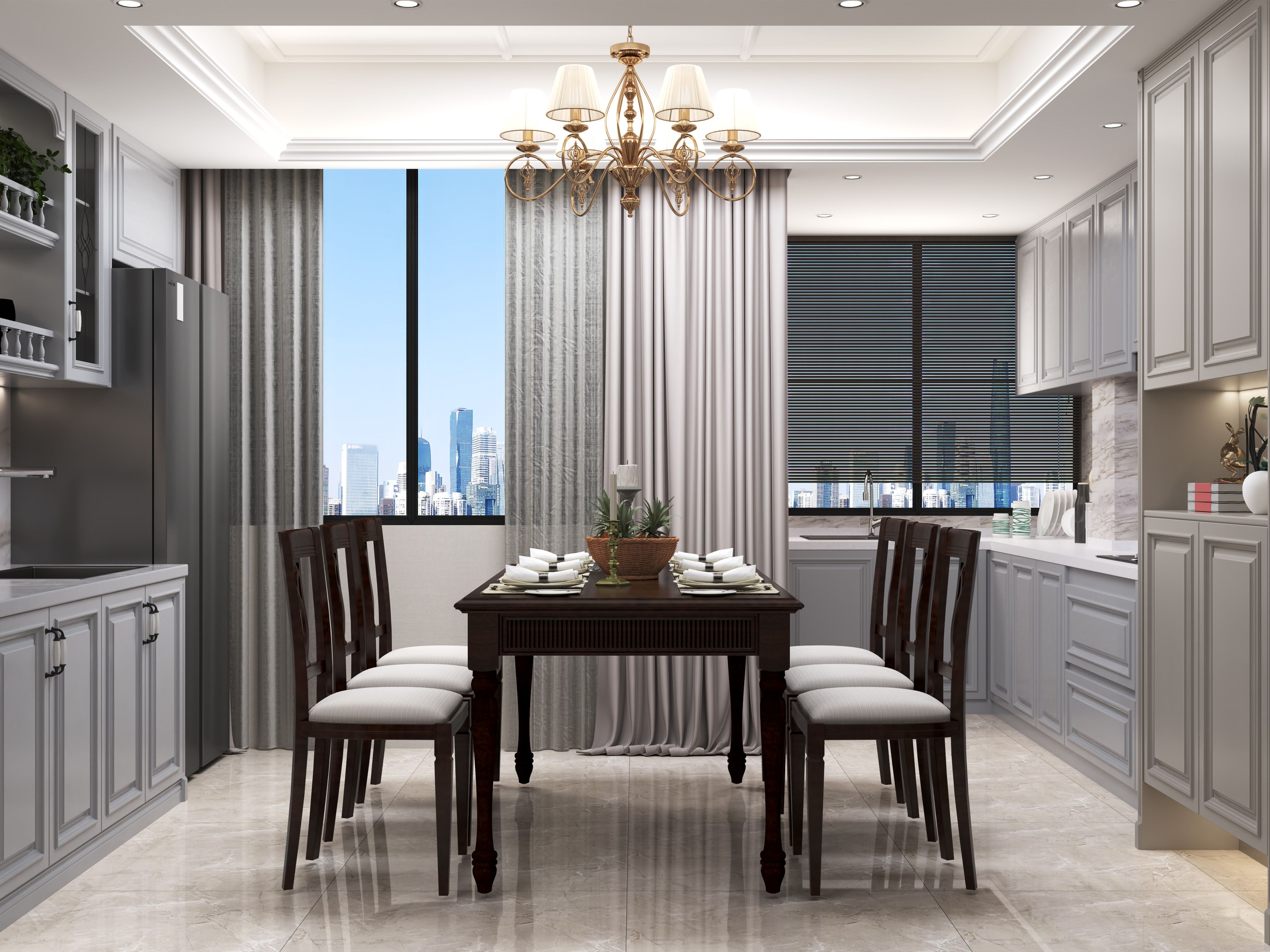 蓝晶绿洲120平美式风格