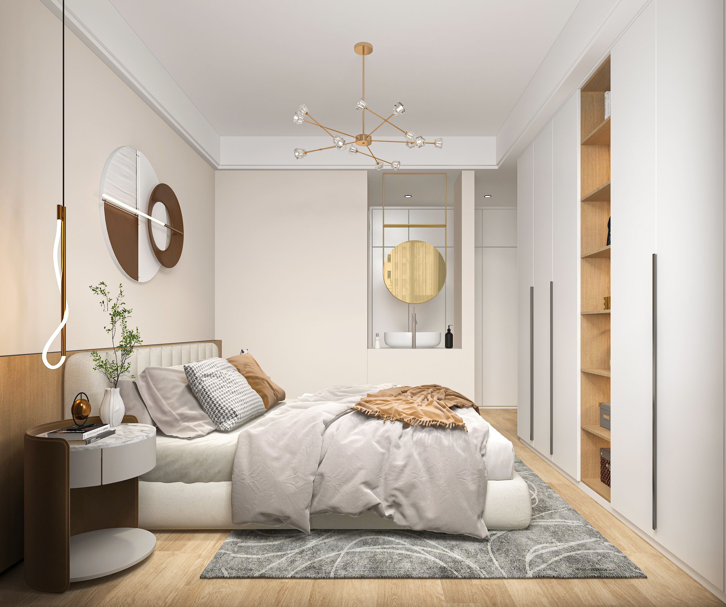 陆良书香一号104平方三室现代风格