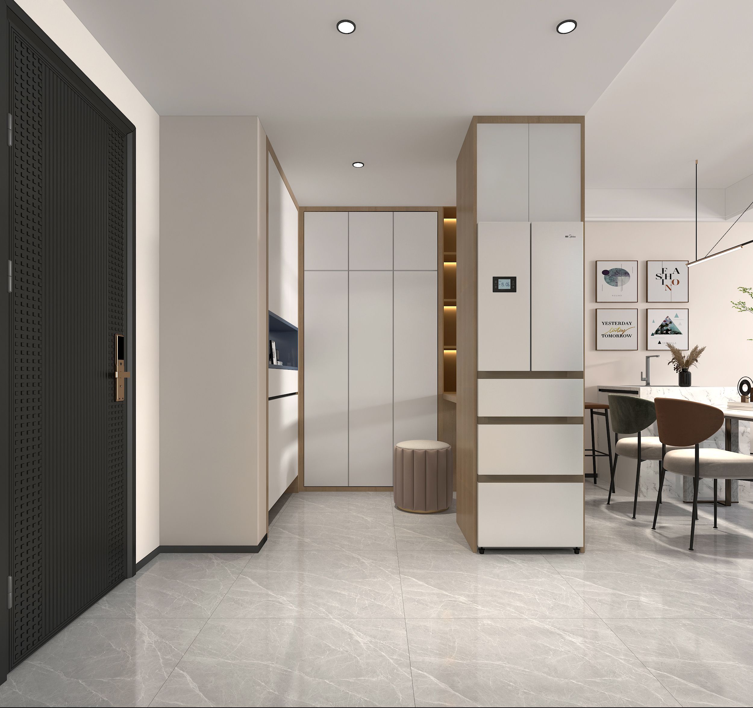 陆良书香一号104平方三室现代风格