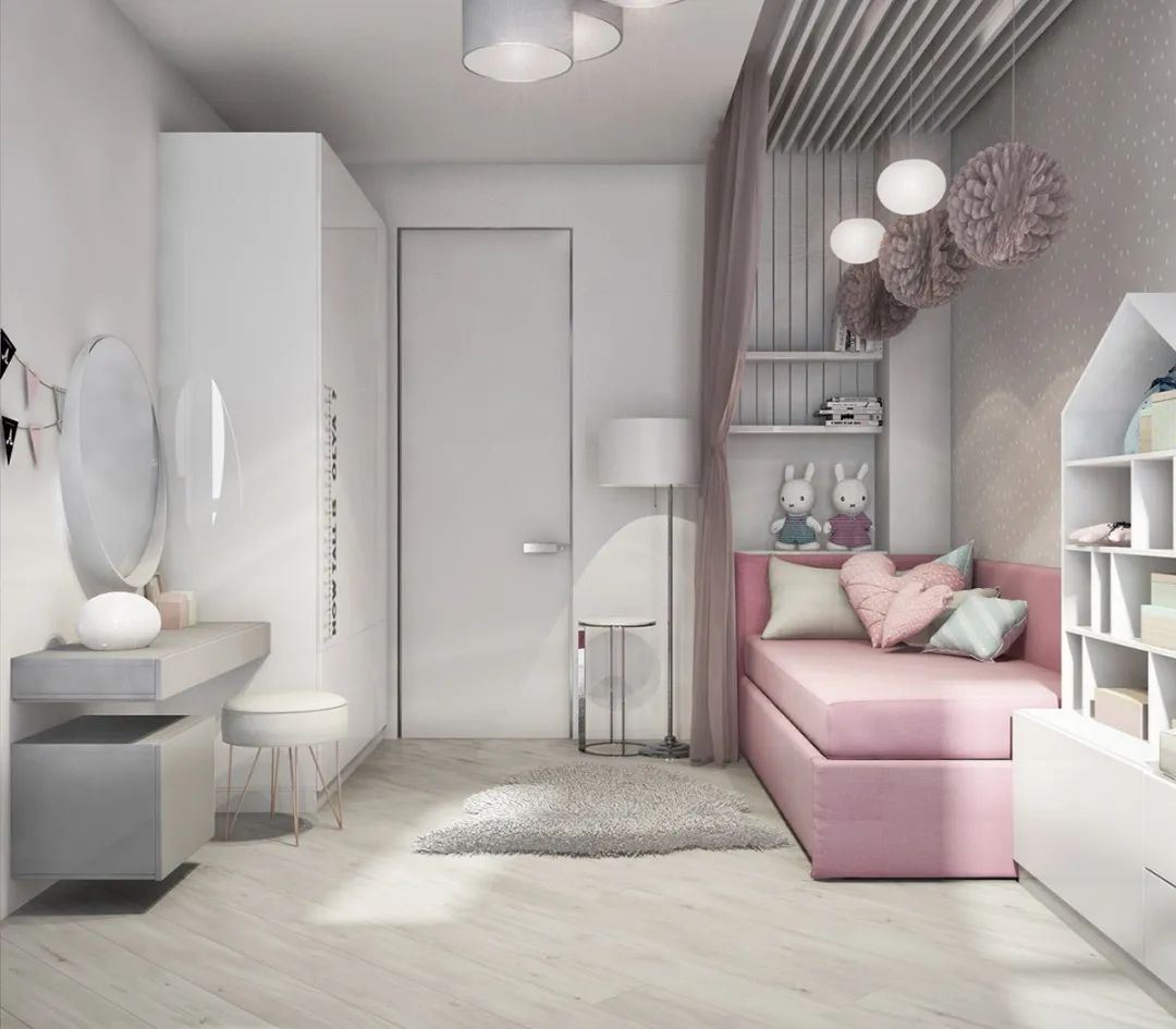 三口之家，灰+粉，优雅！