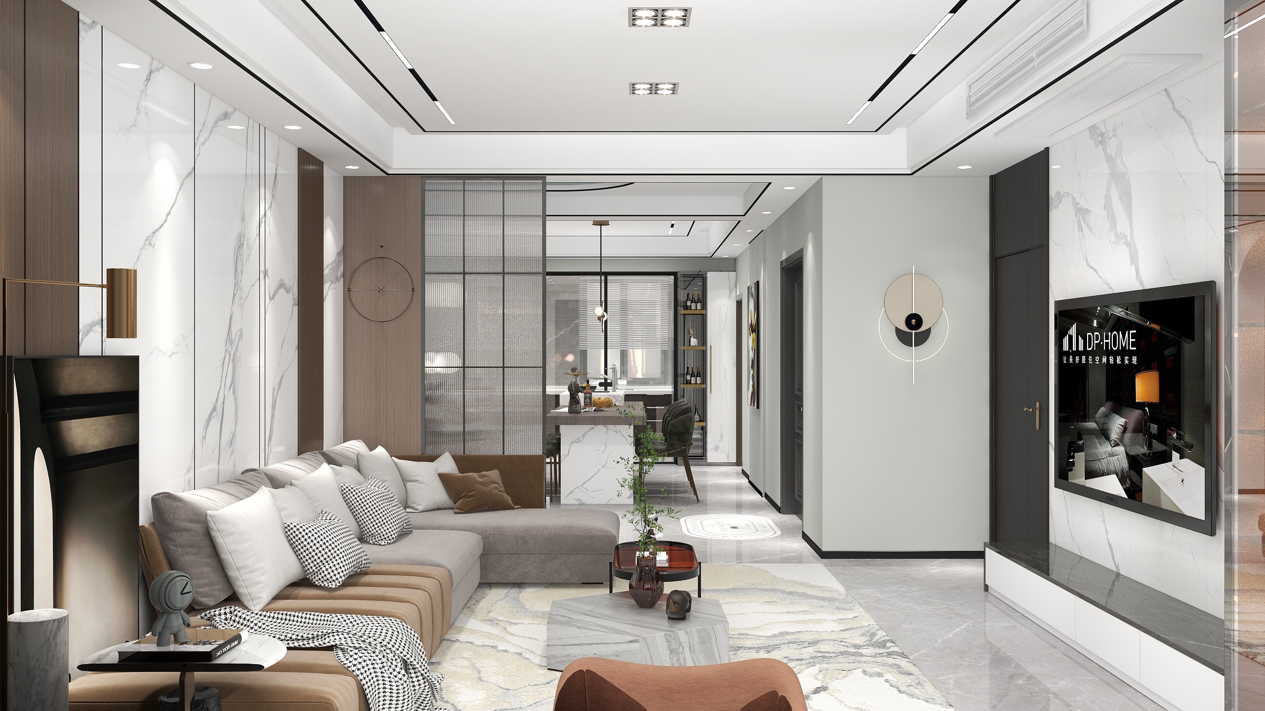 40平客餐厅，轻奢，无主灯吊顶